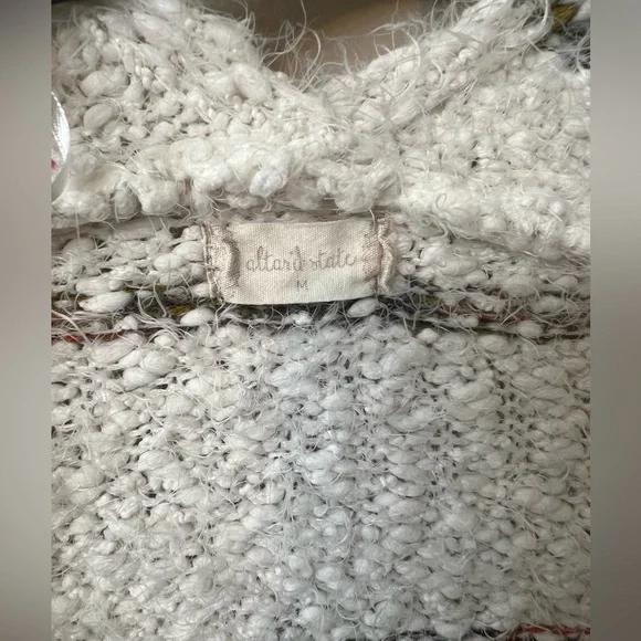 ALTAR'D STATE Mohair Eyelash Open Cardigan Sweater with Pockets Striped-Boho Med - Picture 3 of 4